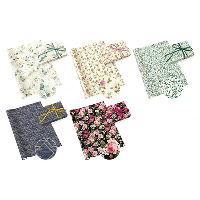 Hârtie pentru ambalat cadouri, 70x200 cm, 70 g/m, N33, Floral mix
