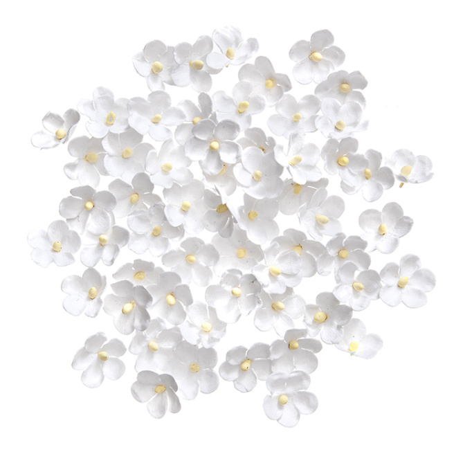 Decor pentru creație. Flori din hârtie, 2 cm, 60 buc., albe
