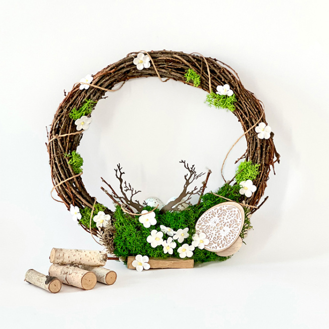 Decor pentru creație. Flori din hârtie, 2 cm, 60 buc., albe