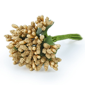 Букет искусственных цветов с тычинками, золотой