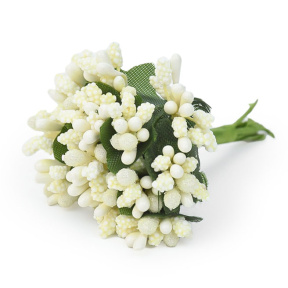 Букет искусственных цветов с тычинками, белый