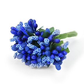 Букет искусственных цветов с тычинками, синий