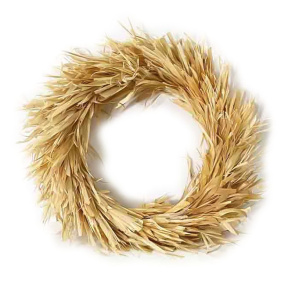 Венок декоративный из колосьев, Бежевый, 30 см