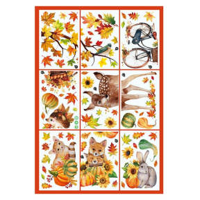 Autocolante geam, frunze și animale, 30х20