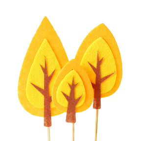 Набор фетровых деревьев, 2 слоя, оранжевые, 3 шт., 8 см