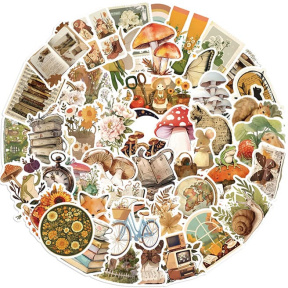 Набор наклеек 50 шт, Осень ретро mix