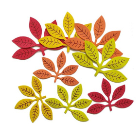 Набор листьев, фоамиран, микс 8 шт, желтый, оранжевый