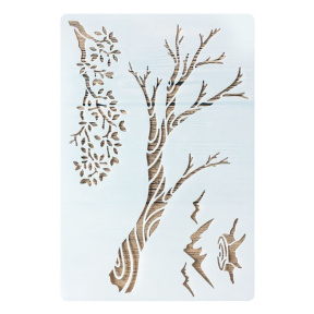 Трафарет для творчества ветка дерева, горы