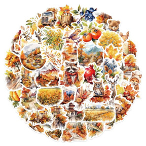 Set stickere 50 buc, Pădurea de toamnă Mix