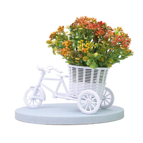Decor, bicicletă cu coș cu flori de toamnă