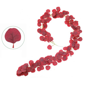 Гирлянда-нить Эвкалипт, красная, 2 м