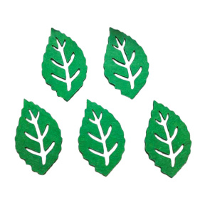 Набор, листья фетровые, 5 шт, темно зеленые