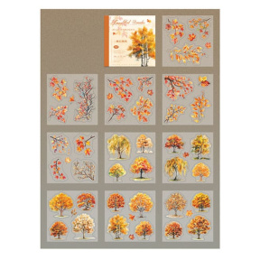 Набор наклеек «Осенние деревья», 10 листов, желтые