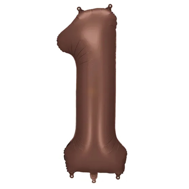 Шар фольгированный Мокко 86 см (39"), Цифра 1