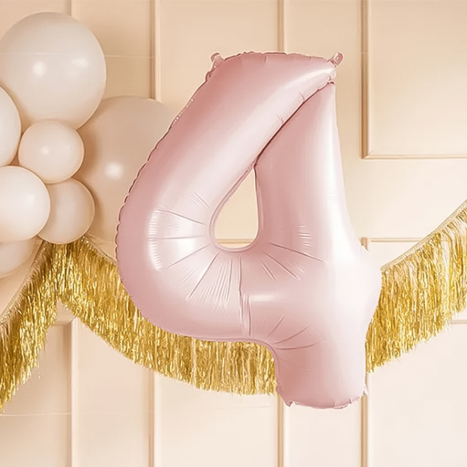 Balon folie roz deschis 72 cm (28), Cifra 4