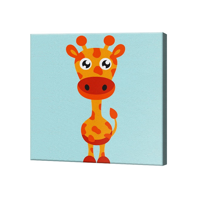 Girafă drăguță, 20x20 cm, pictură pe numere