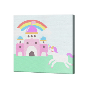 Palatul și curcubeul, 20x20 cm, pictură pe numere