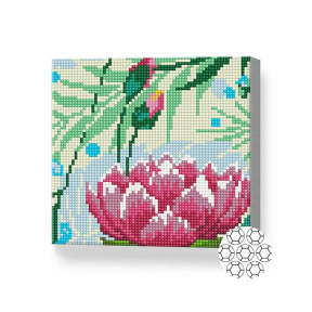 Nufărul în lac, 20x20 cm, mozaic cu diamante