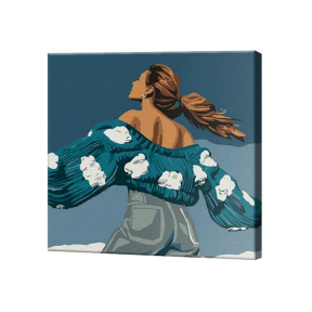 Модная девушка, 20x20 см, картина по номерам