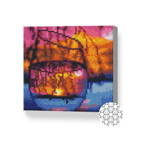 Закат на озере, 20x20 см, алмазная мозаика