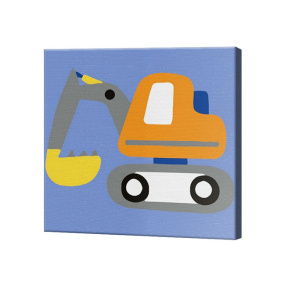 Excavator, 20x20 cm, pictură pe numere