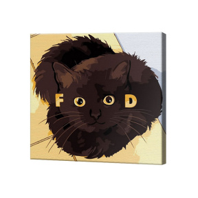 Motan flămând, 20x20 cm, pictură pe numere