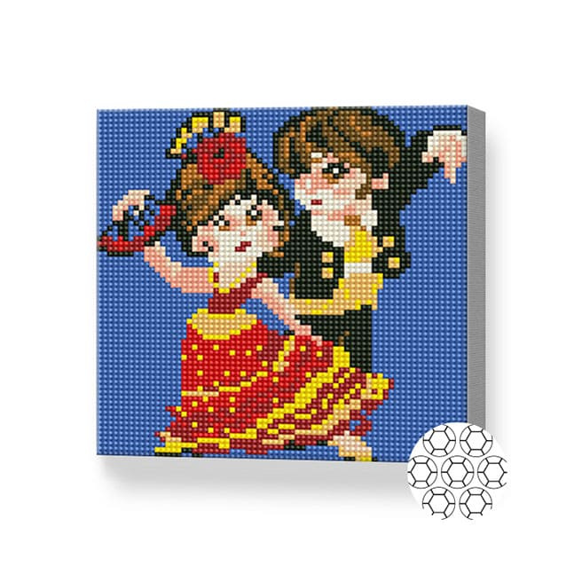 Cuplu dansator, 20x20 cm, mozaic cu diamante