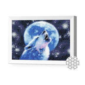 Вой на луну, 20x30 см, алмазная мозаика