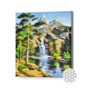 Горный водопад, 30x40 см, алмазная мозаика