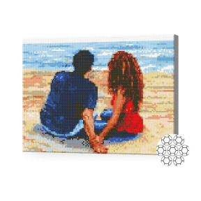 Пара на побережье, 30x40 см, алмазная мозаика