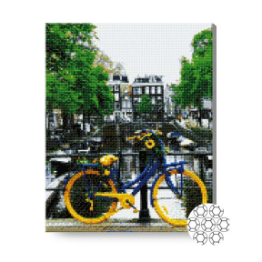 Велосипед у канала, 40x50 см, алмазная мозаика