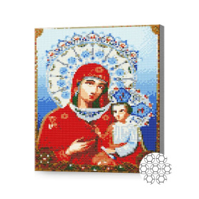 Казанская Икона Божией Матери, 30x40 см, алмазная мозаика