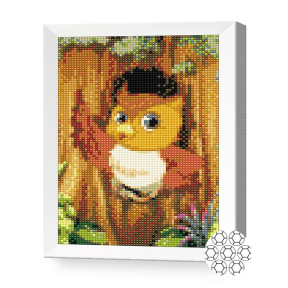 Мудрая совушка, 20x30 см, алмазная мозаика