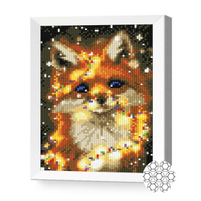 Лисичка в фонариках, 20x30 см, алмазная мозаика