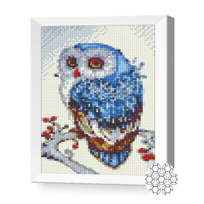 Совушка на веточке, 20x30 см, алмазная мозаика