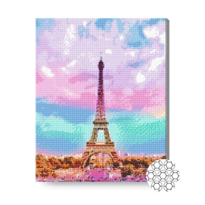 Doamnă de fier din Paris, 40x50 cm, mozaic cu diamante
