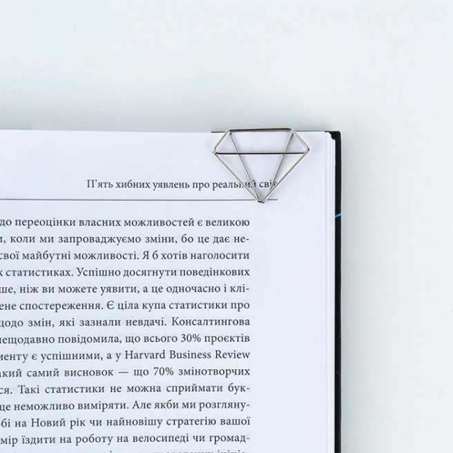 Semne de carte magnetice cu agrafe Diamond, 6 elemente