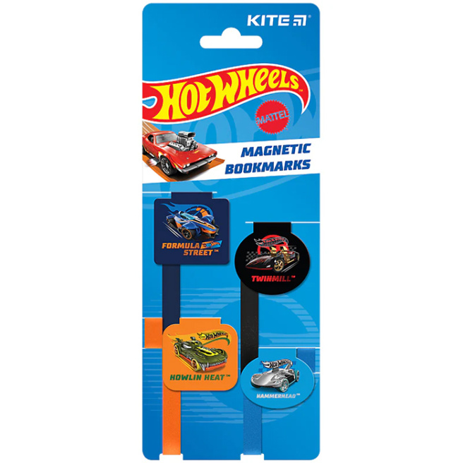 Semne de carte magnetice cu lasso Hot Wheels, 4 buc