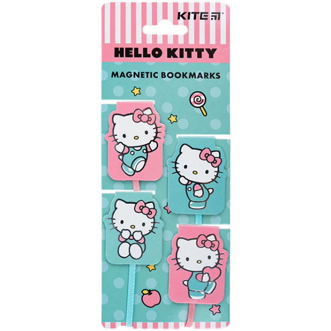 Набор магнитных закладок-ляссе Hello Kitty 4 шт