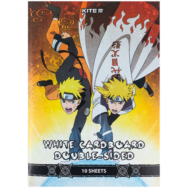 Набор белого картона А4 2-стор Kite Naruto 10 листов, 210 г/м2