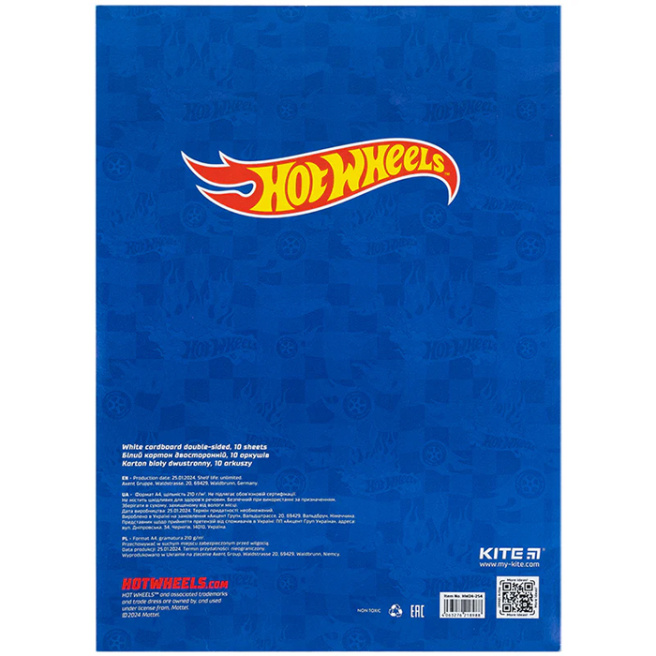 Set carton alb A4 Kite Hot Wheels 10 foi