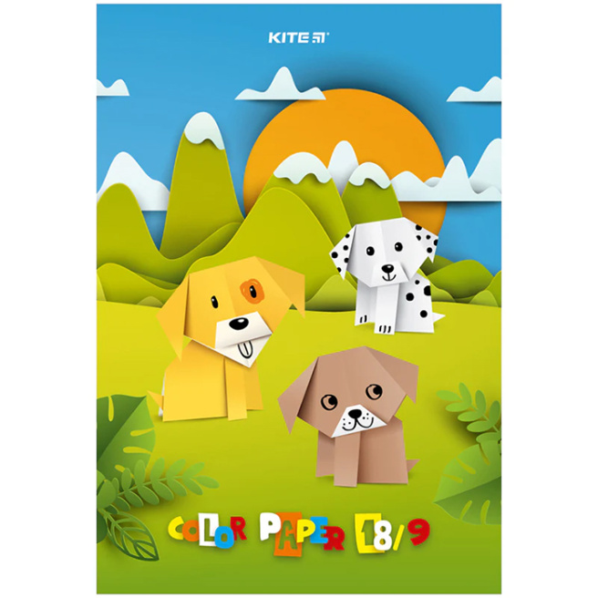 Set hîrtie colorată A4 Kite 18 foi 9 culori