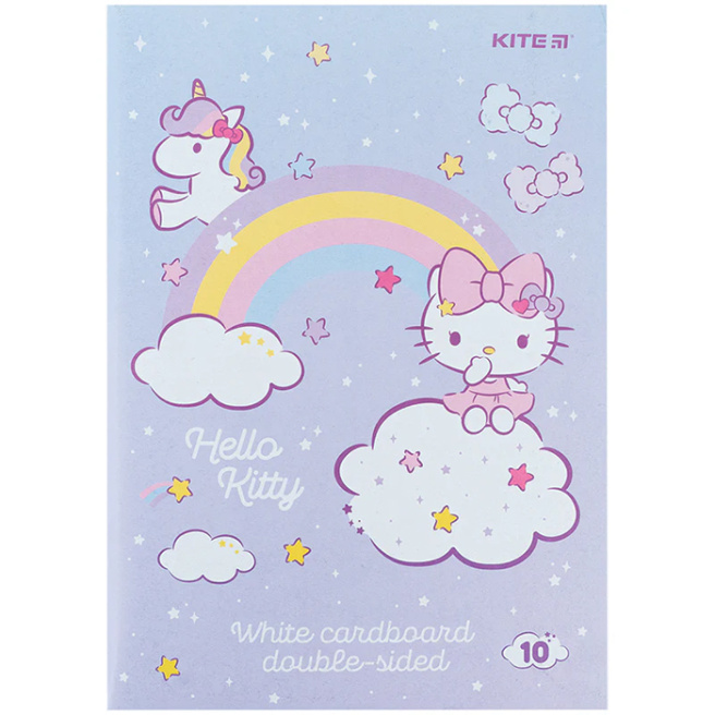 Набор белого картона А4 2-стор Kite Hello Kitty 10 листов, 210 г/м2