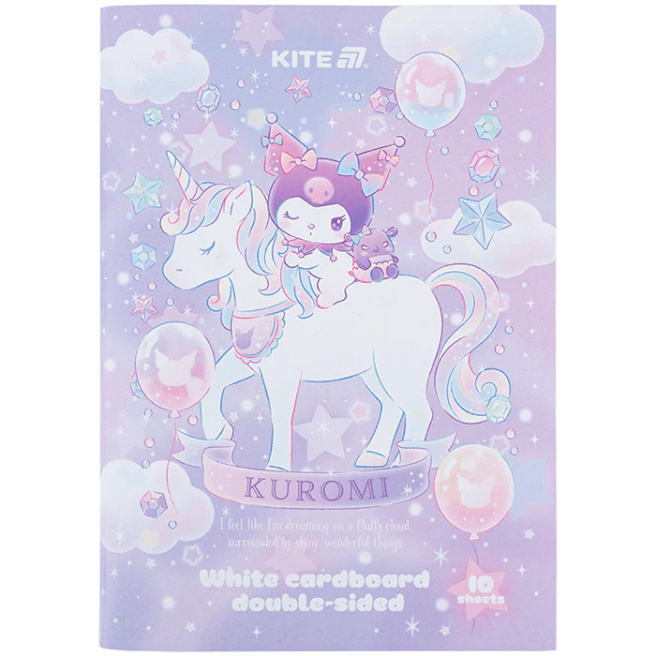 Набор белого картона А4 2-стор Kite Kuromi 10 листов, 210 г/м2