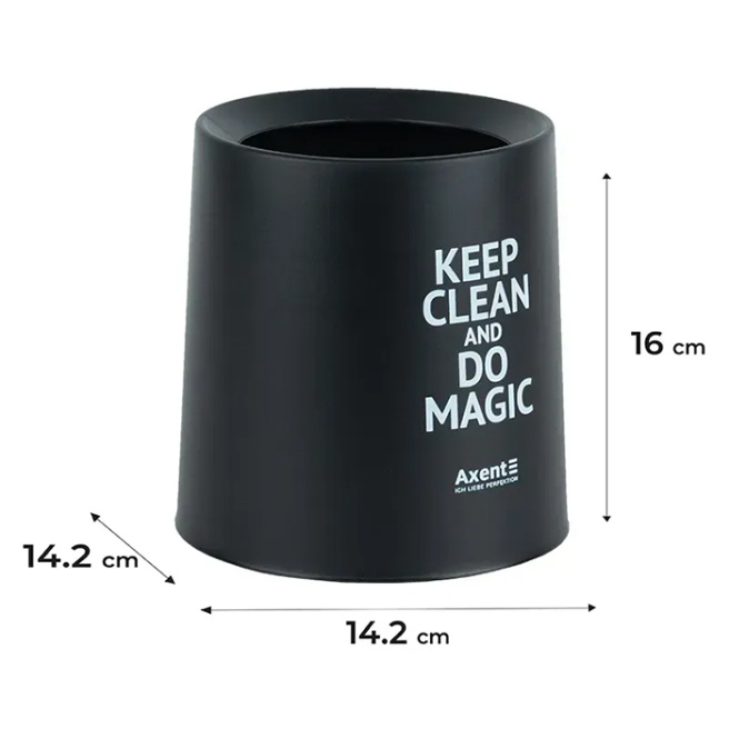 Coș de gunoi pentru masă, rotund, negru