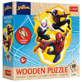 Пазлы "50 Wooden Contour Puzzle" -  Spider-Man ready in action / Disney Marvel Spiderman