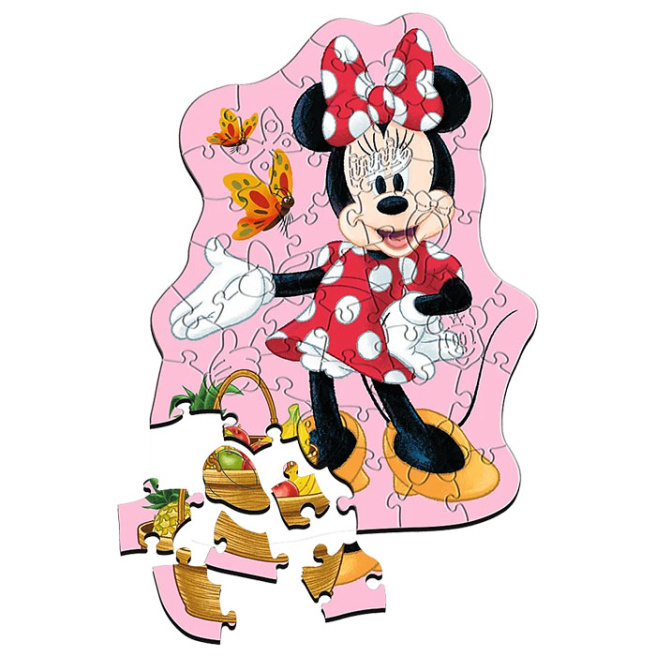Пазлы "50 Wooden Contour Puzzle" -  Happy Minnie