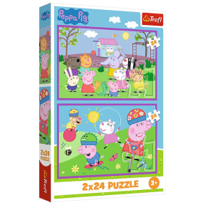 Пазлы "2x24" - Peppa on the playground