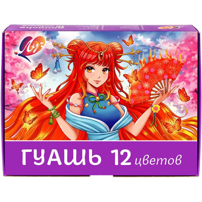 Набор гуаши 12 цветов 15 мл "Аниме для девочек"