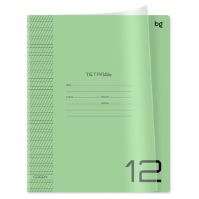 Тетрадь 12 листов, частая косая линия BG "UniTone. Green"